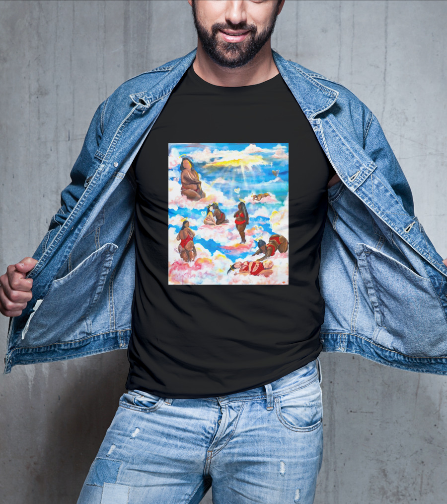 Fat Angels In Cloudscape With Hearts T-Shirt