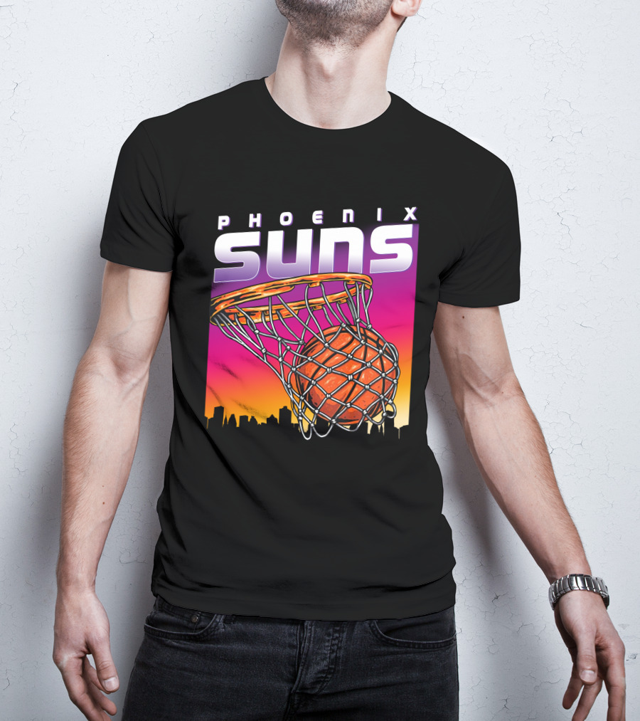 Phoenix Suns Modern Basketball Skyline Sunset T-Shirt