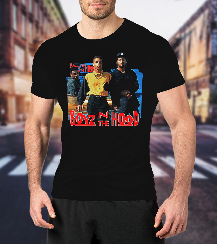 Boyz N The Hood Movie Characters Standing By Car T-Shirt