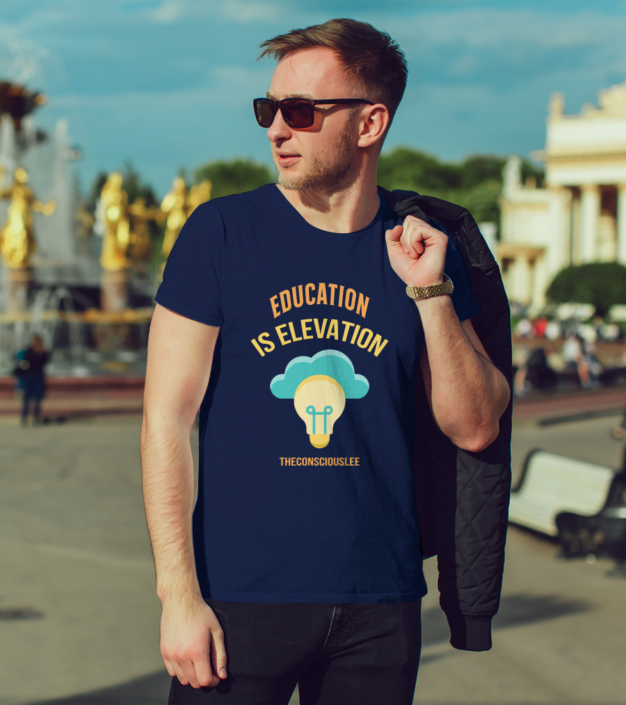 Education Is Elevation The Consciouslee Light Bulb And Cloud T-Shirt