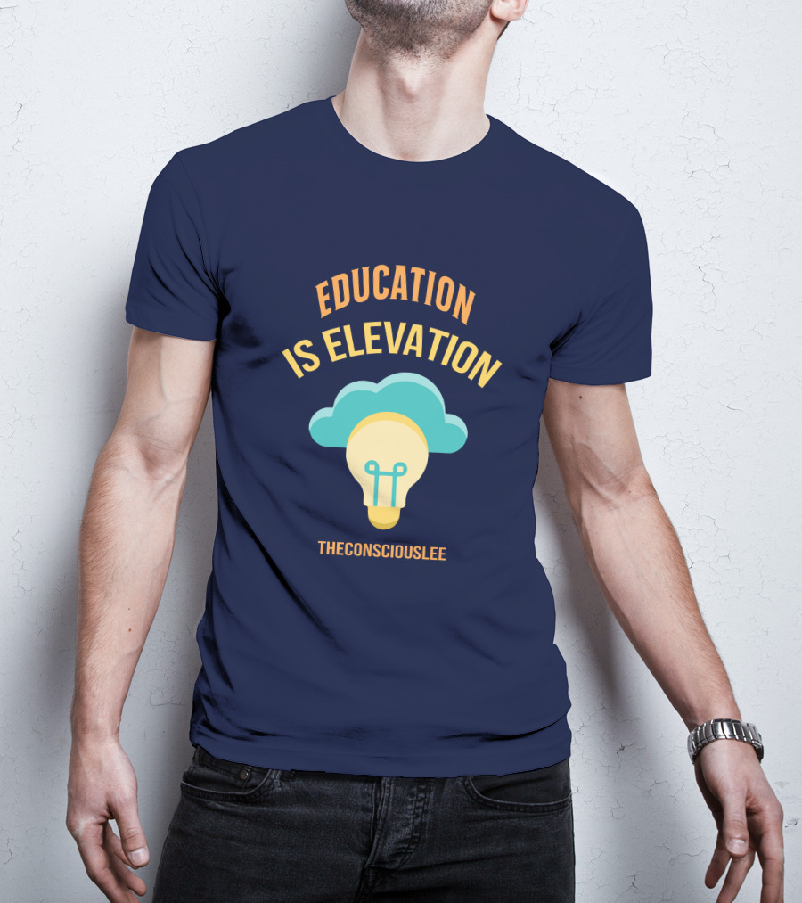 Education Is Elevation The Consciouslee Light Bulb And Cloud T-Shirt