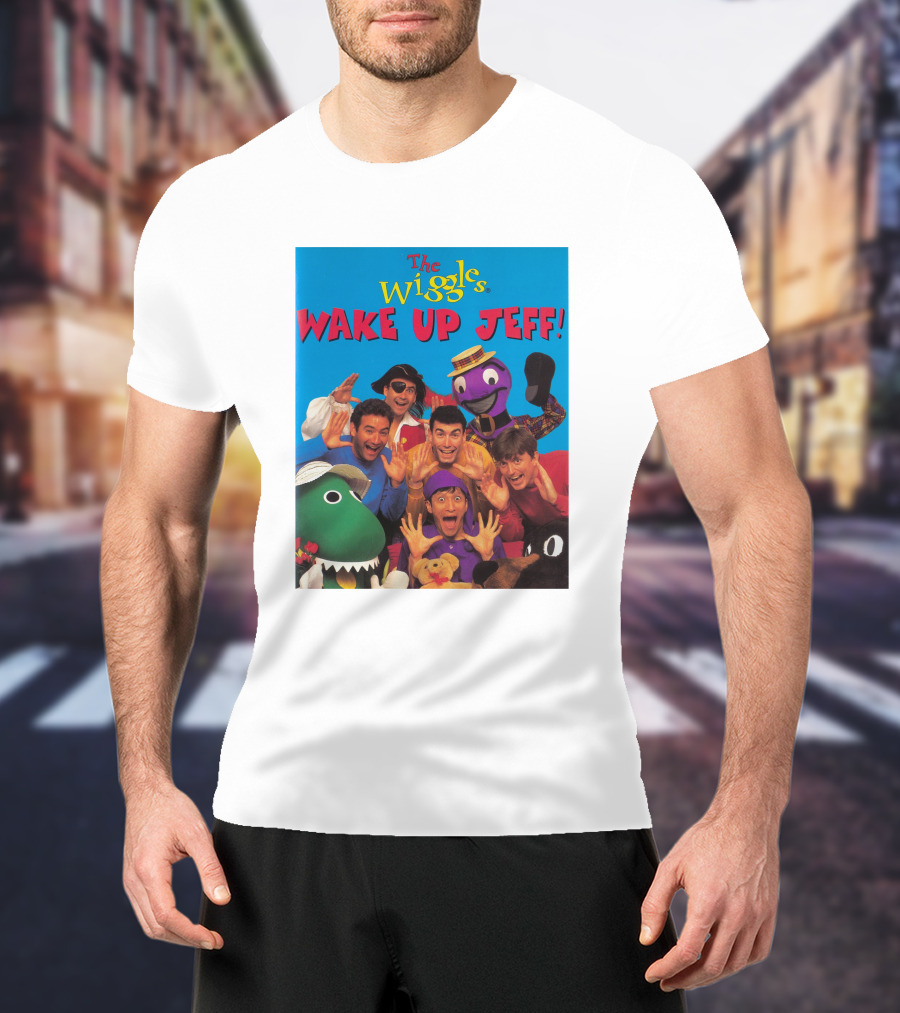 The Wiggles Wake Up Jeff Characters And Colorful Friends Fun Scene T-Shirt