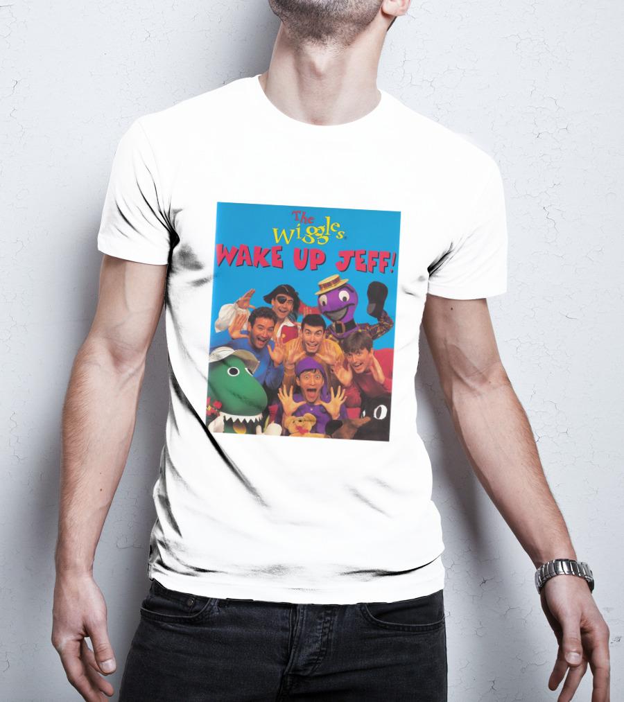 The Wiggles Wake Up Jeff Characters And Colorful Friends Fun Scene T-Shirt