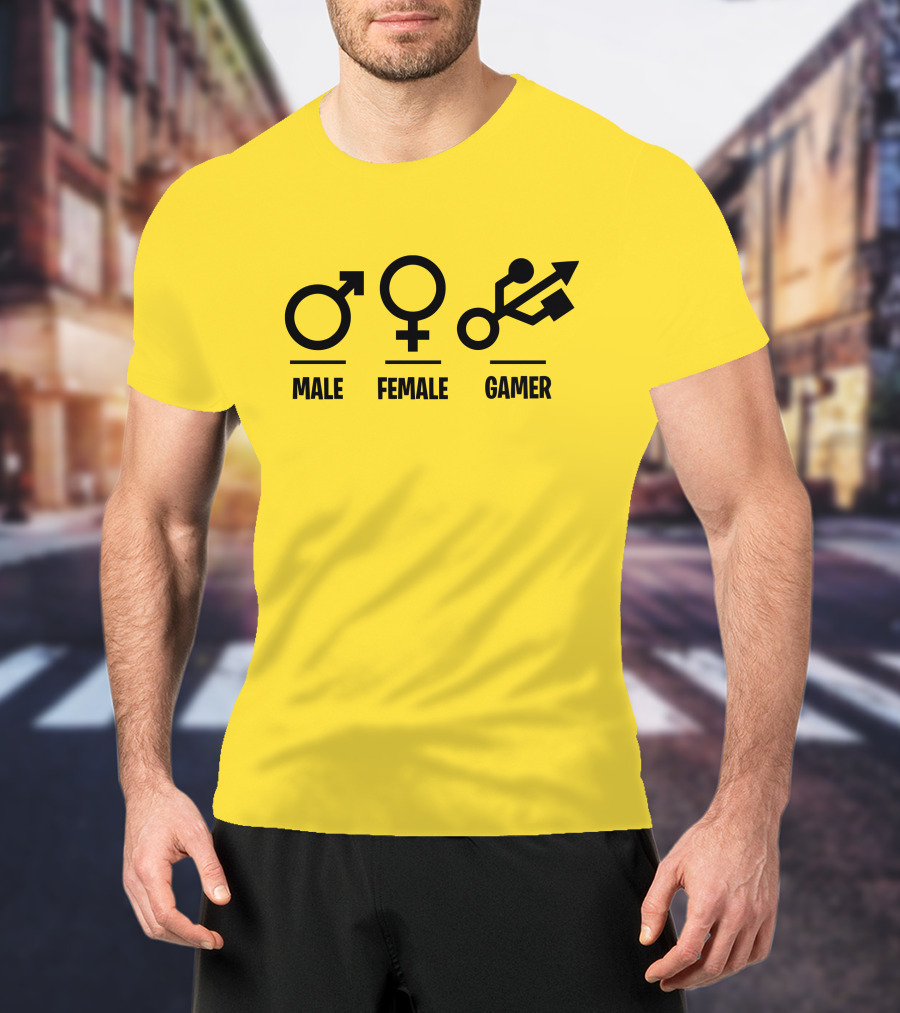 Male Female Gamer USB T-Shirt