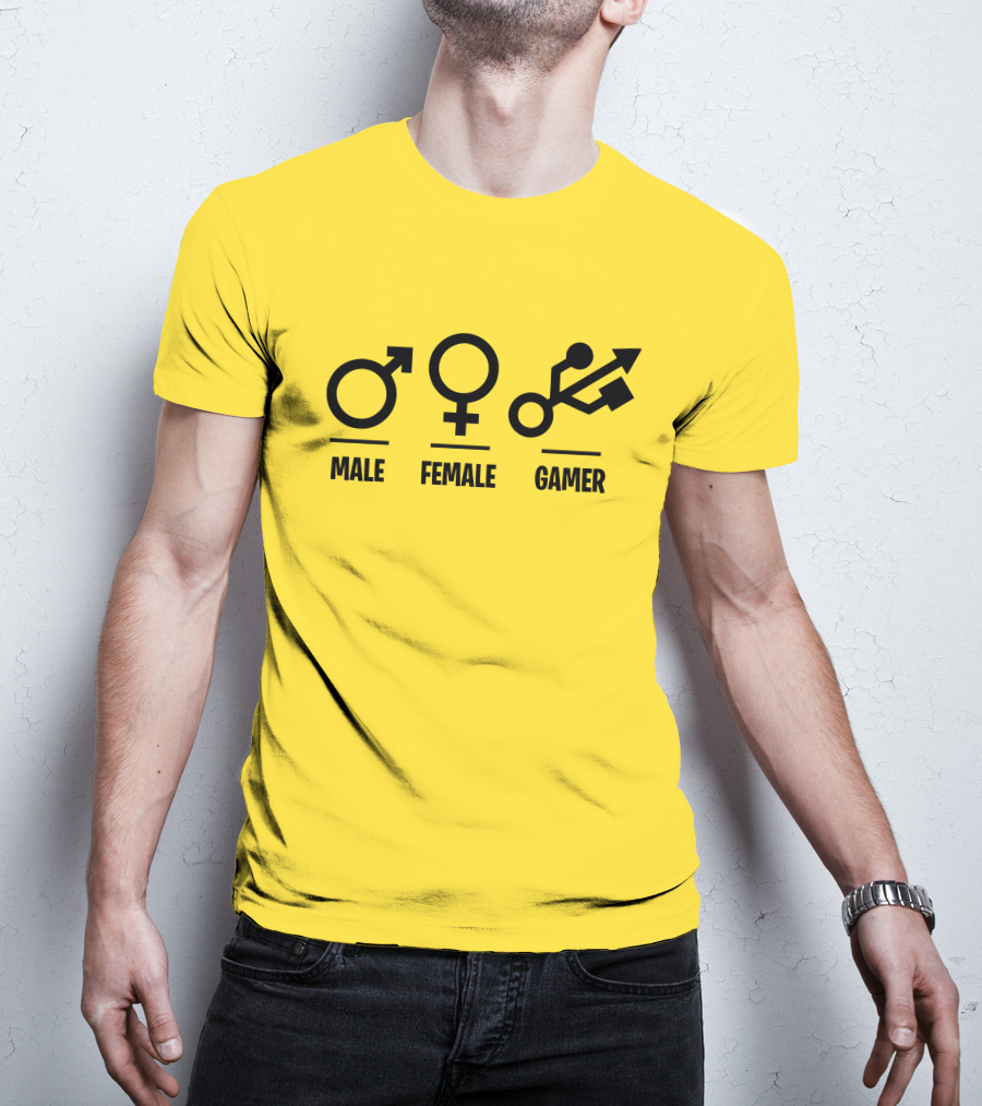 Male Female Gamer USB T-Shirt