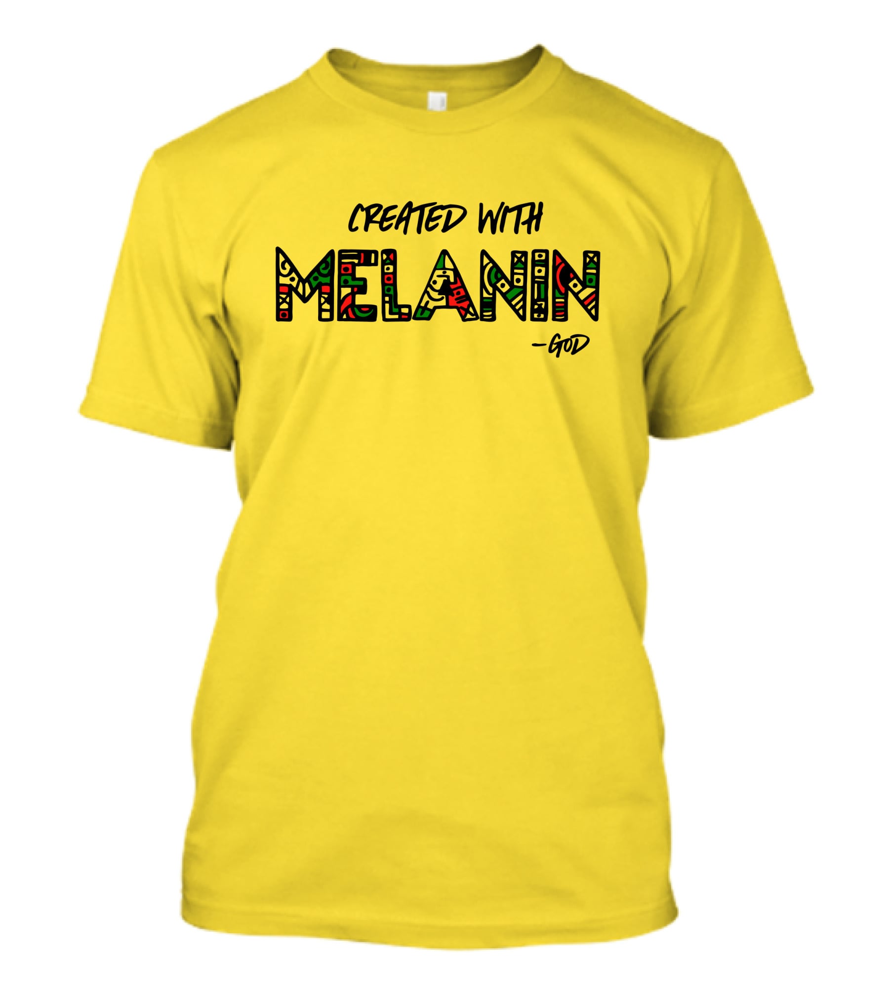 Created With Melanin God African Pattern Empowerment T-Shirt