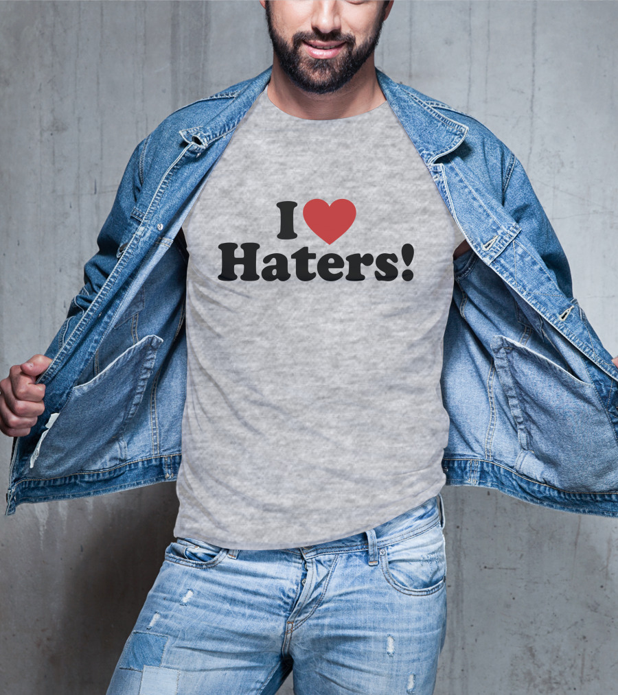 I Love Haters Red Heart T-Shirt