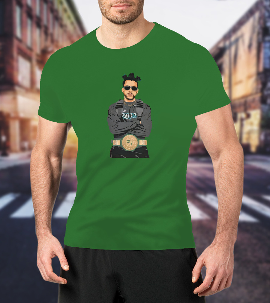 Bad Bunny Champion 2032 24/7 Belt T-Shirt