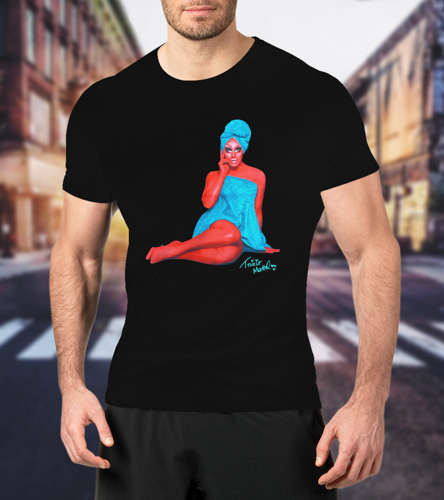 Trixie Mattel Merch Full Coverage Blue Towel And Turban Iconic Pose T-Shirt