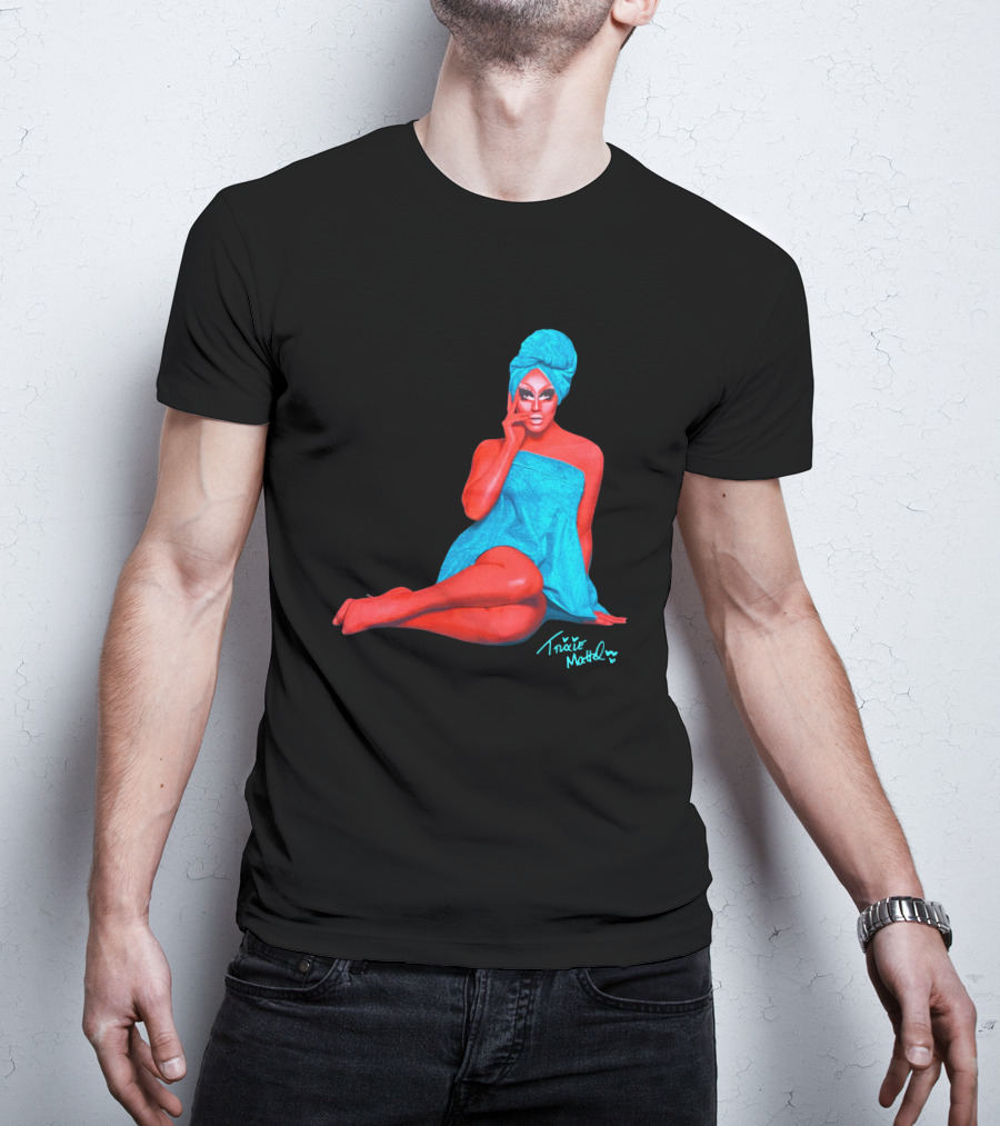 Trixie Mattel Merch Full Coverage Blue Towel And Turban Iconic Pose T-Shirt