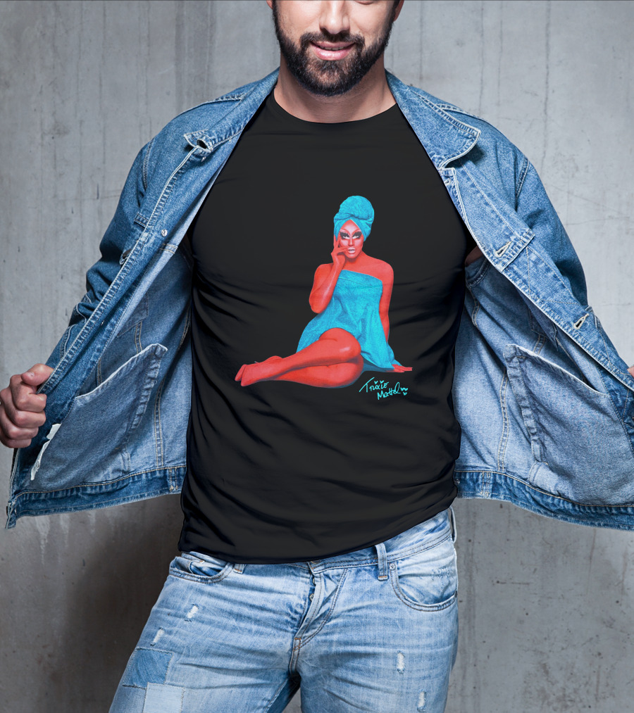 Trixie Mattel Merch Full Coverage Blue Towel And Turban Iconic Pose T-Shirt