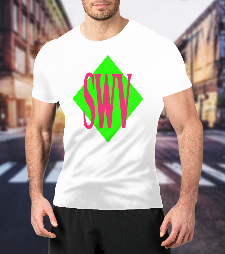SWV Logo Neon Diamond Pink Green T-Shirt