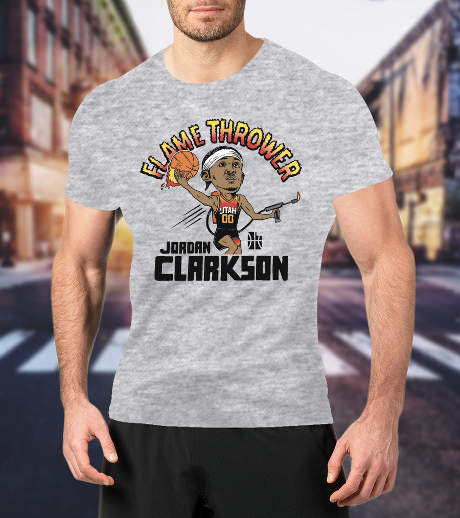 Flamethrower Jordan Clarkson Utah Basketball T-Shirt