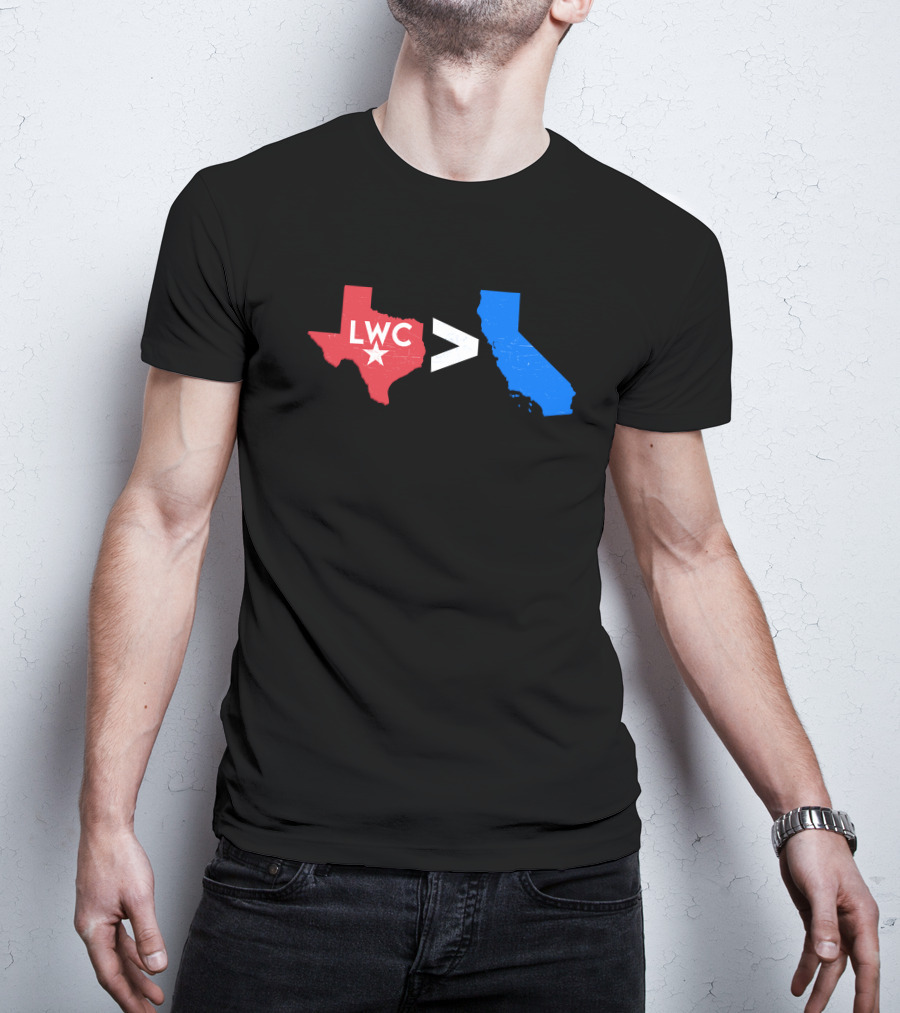 LWC Texas Greater Than California Crowder Shop T-Shirt