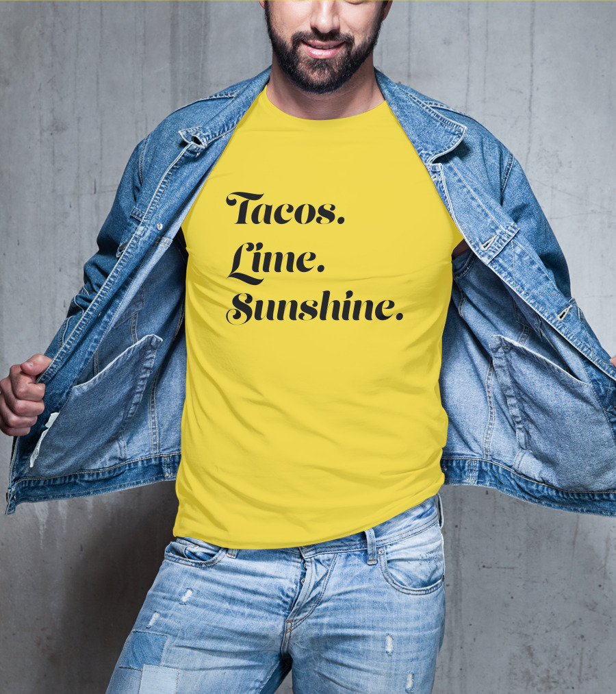 Tacos Lime Sunshine Vibrant Summer Vibes T-Shirt
