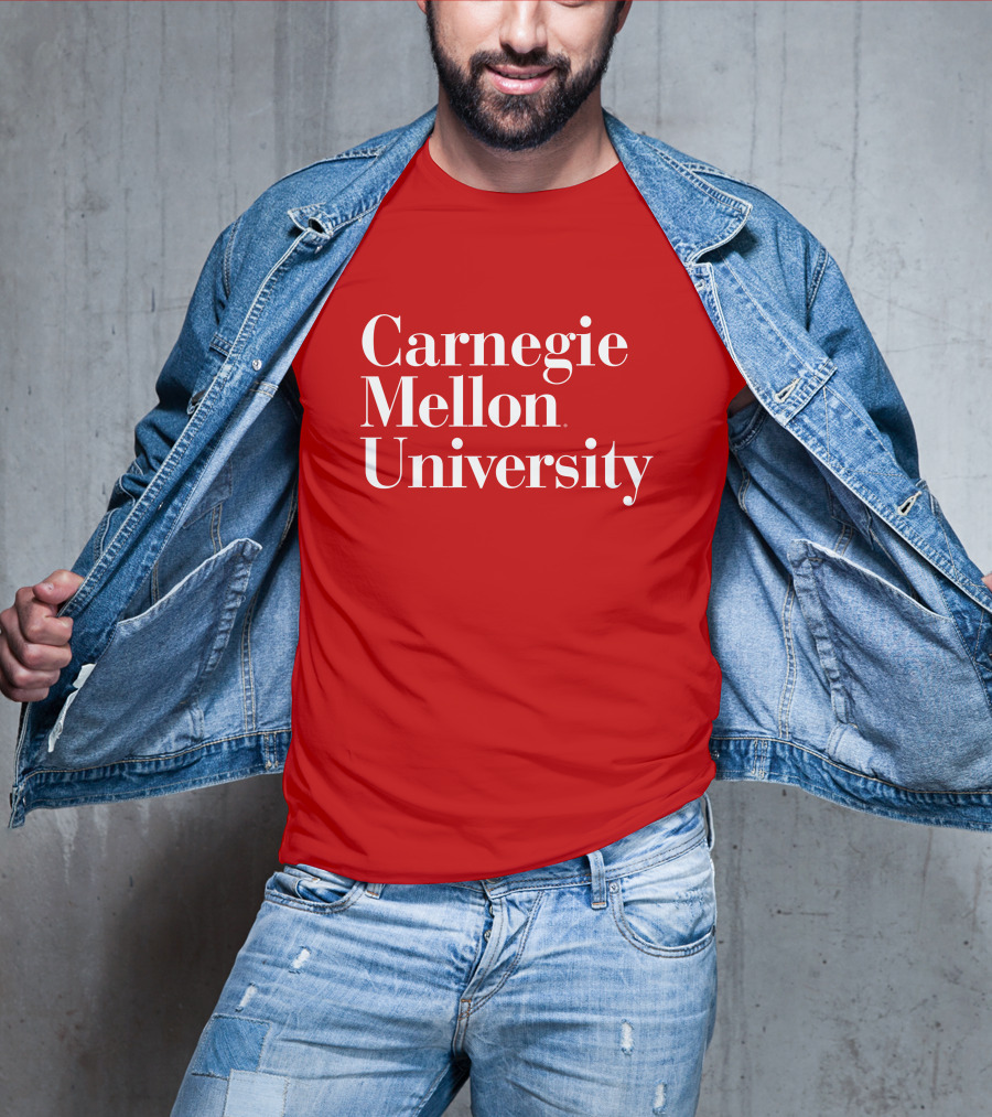 Carnegie Mellon University Red Background Classic Font T-Shirt