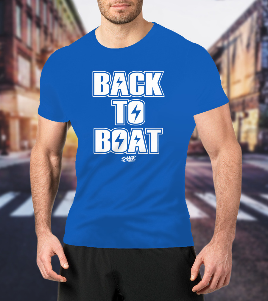 Back To Boat Smack Lightning Bolt Blue T-Shirt