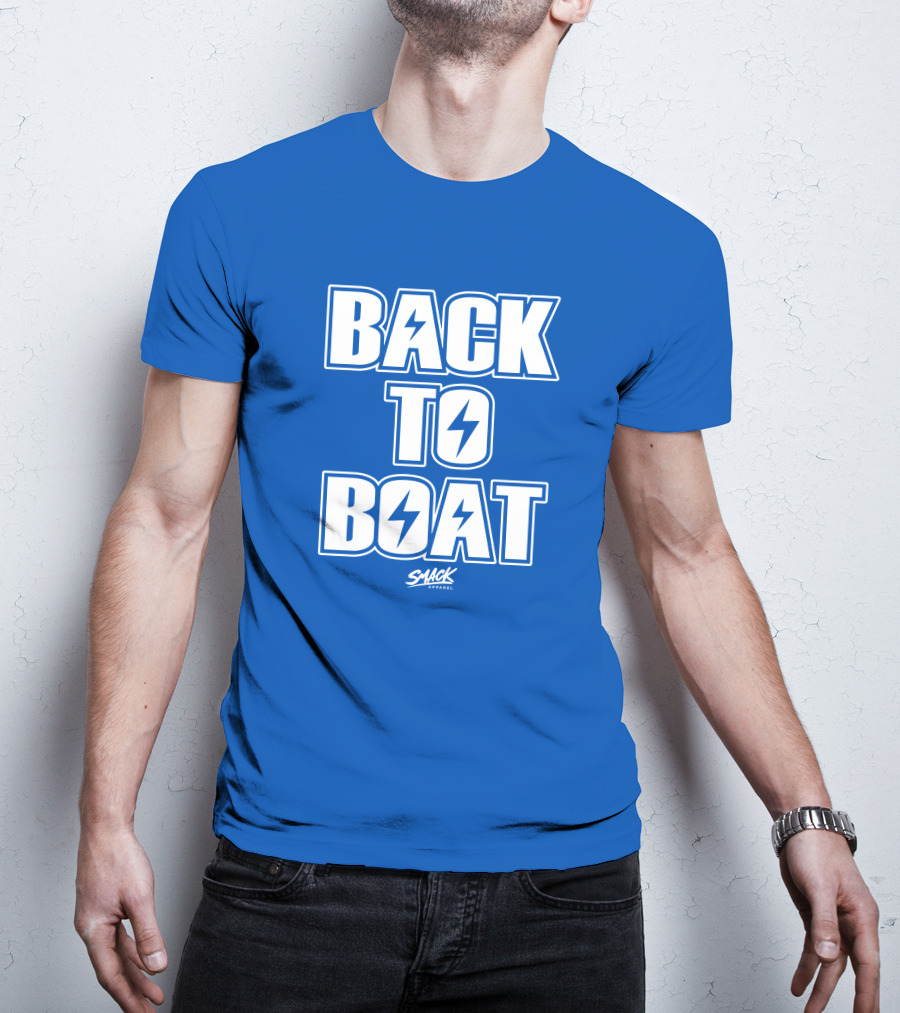 Back To Boat Smack Lightning Bolt Blue T-Shirt