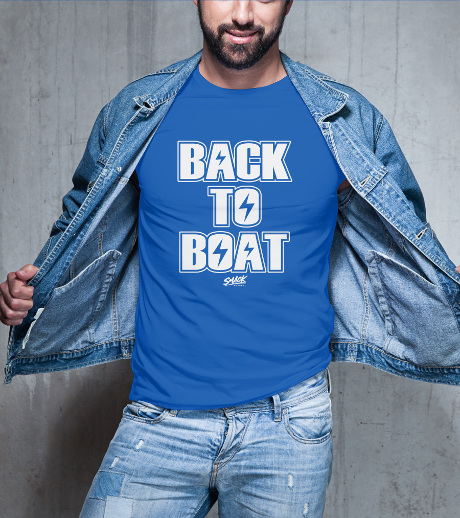 Back To Boat Smack Lightning Bolt Blue T-Shirt