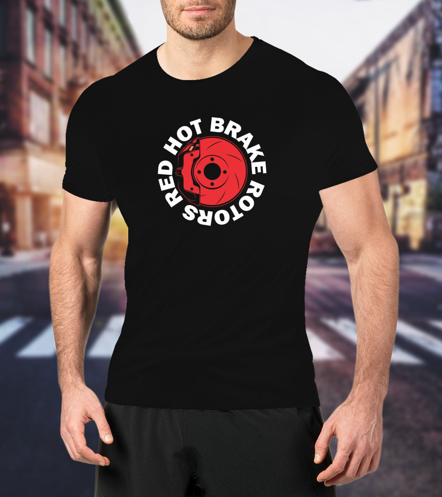Drive X Blipshift Merch Red Hot Brake Rotors Racing Enthusiast Edition T-Shirt