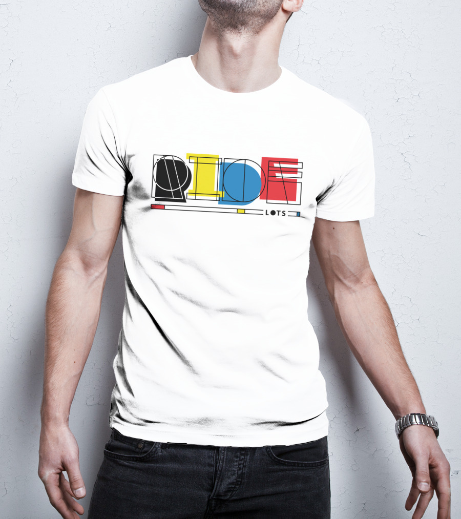Ride Lots Geometric Multi Color Design Bicycling Shop T-Shirt