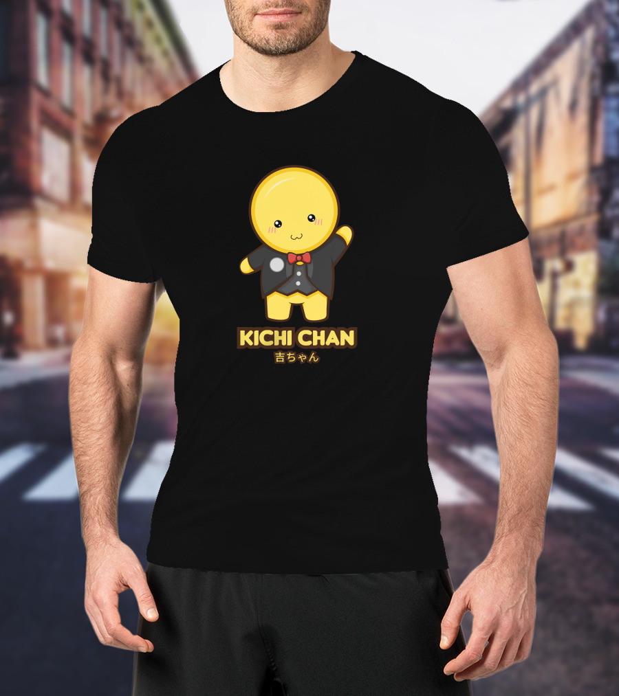 Kichi Chan Cute Character With Bow Tie In Black Suit T-Shirt