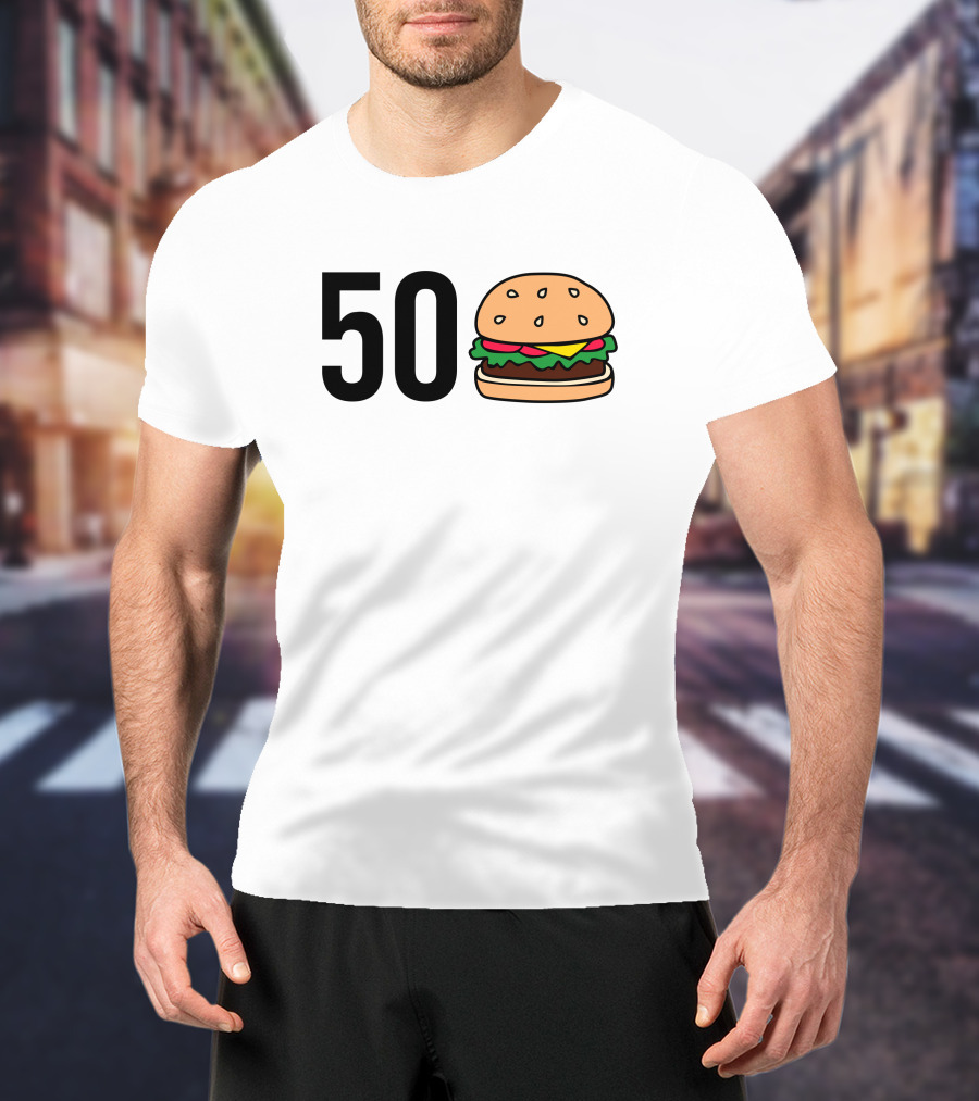 50 Burger Colton Korn 50 Hamburger Cheeseburger T-Shirt