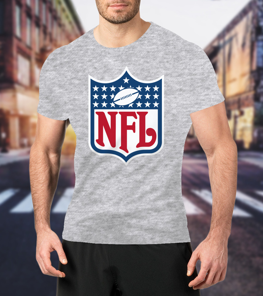 Annie Agar NFL Meeting Football Shield T-Shirt