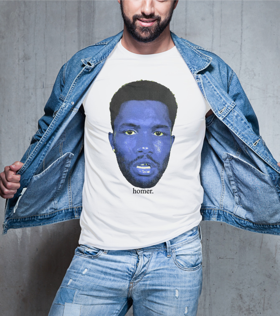 Frank Ocean Homer Bebe Boy Blue Face Typography T-Shirt