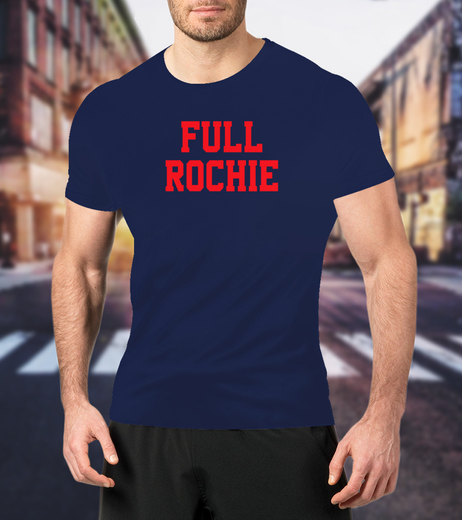 Dan Roche Full Rochie Bold Red Text On Dark Blue T-Shirt