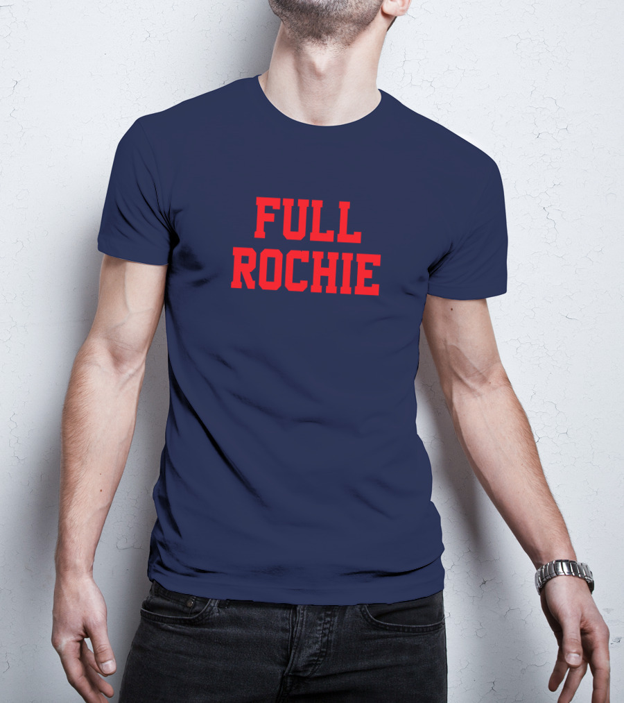 Dan Roche Full Rochie Bold Red Text On Dark Blue T-Shirt