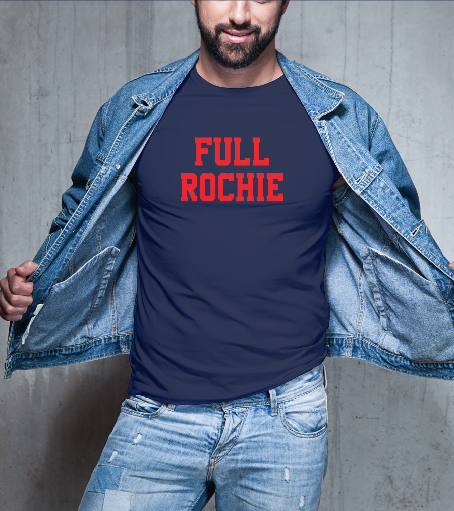 Dan Roche Full Rochie Bold Red Text On Dark Blue T-Shirt