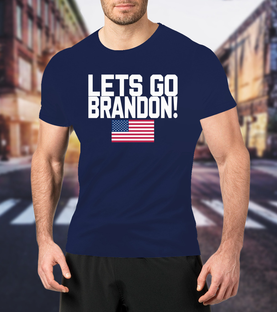 Lets Go Brandon Marine Veteran American Flag T-Shirt