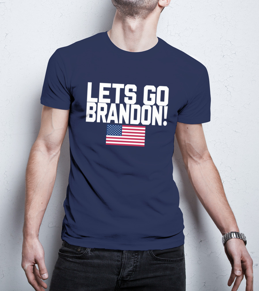 Lets Go Brandon Marine Veteran American Flag T-Shirt
