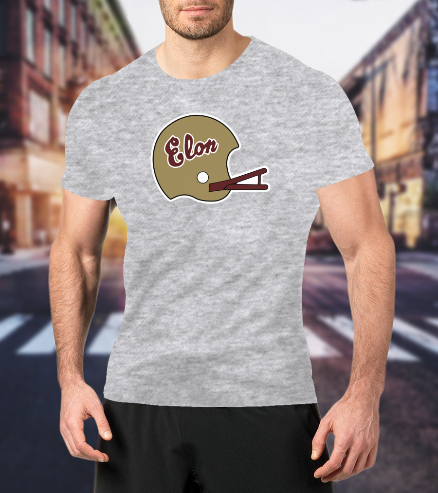 Elon Football Helmet Wes Durham T-Shirt