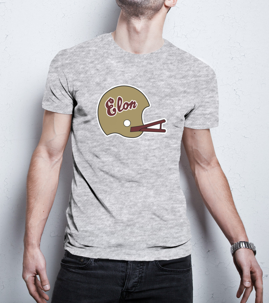 Elon Football Helmet Wes Durham T-Shirt