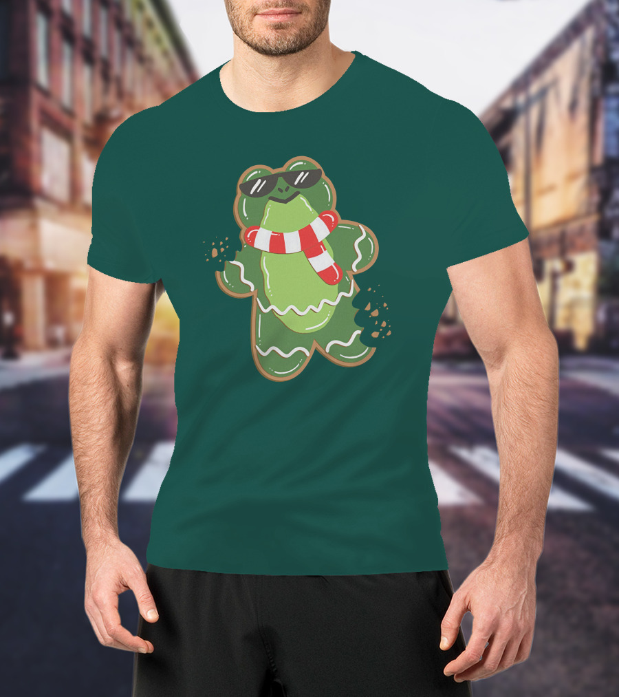 Boomerna Gingerfrog Cookie With Sunglasses And Scarf T-Shirt