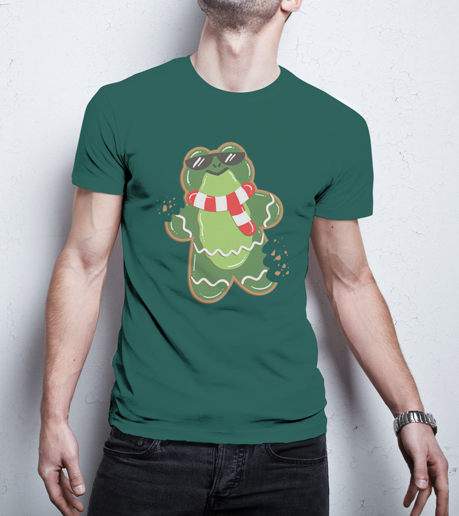 Boomerna Gingerfrog Cookie With Sunglasses And Scarf T-Shirt