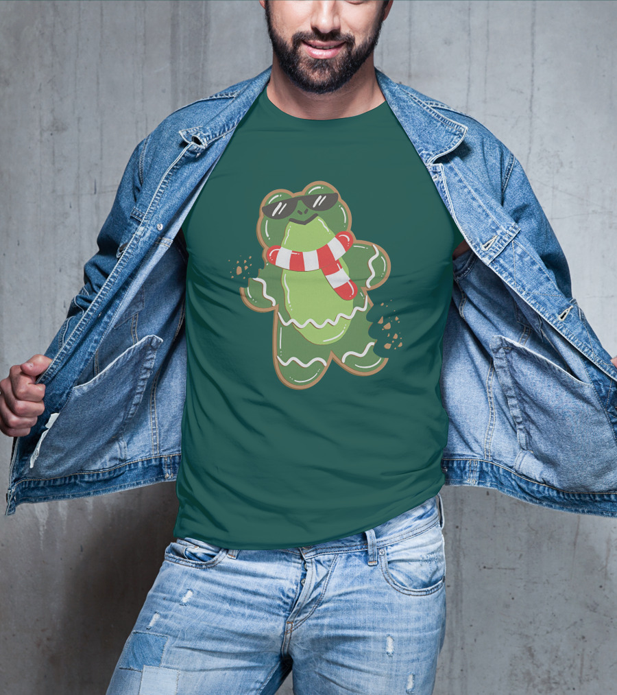 Boomerna Gingerfrog Cookie With Sunglasses And Scarf T-Shirt