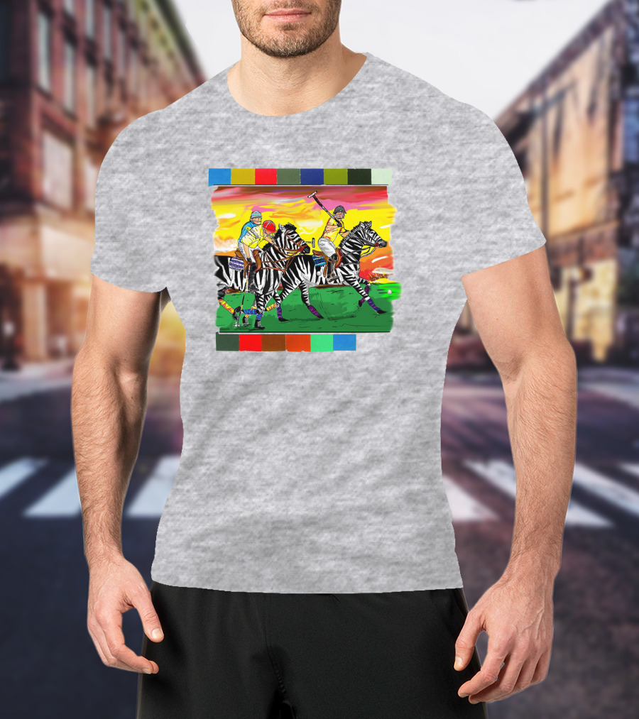 Sir Michael Rocks Premier Politics Polo Riding Zebras Sunset Colors T-Shirt