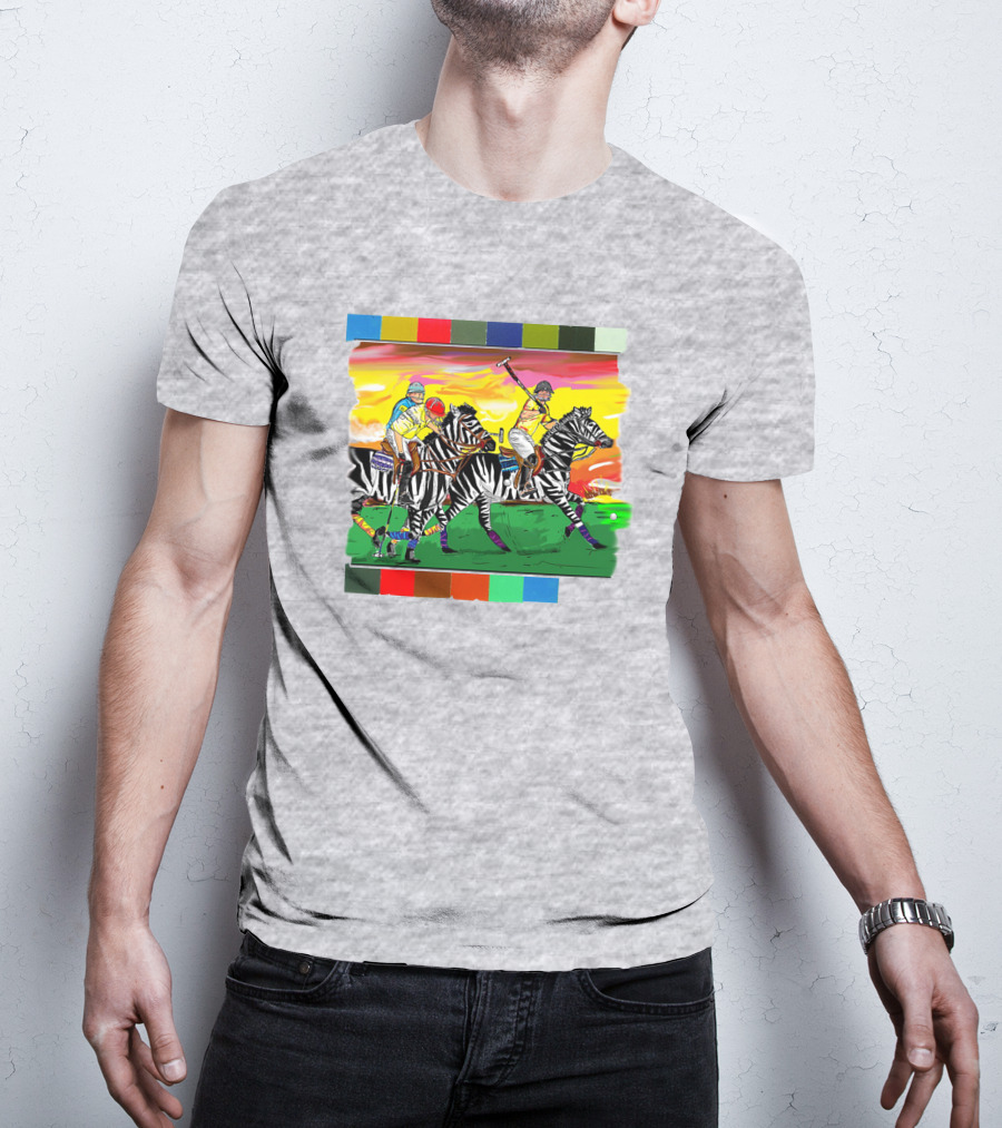 Sir Michael Rocks Premier Politics Polo Riding Zebras Sunset Colors T-Shirt
