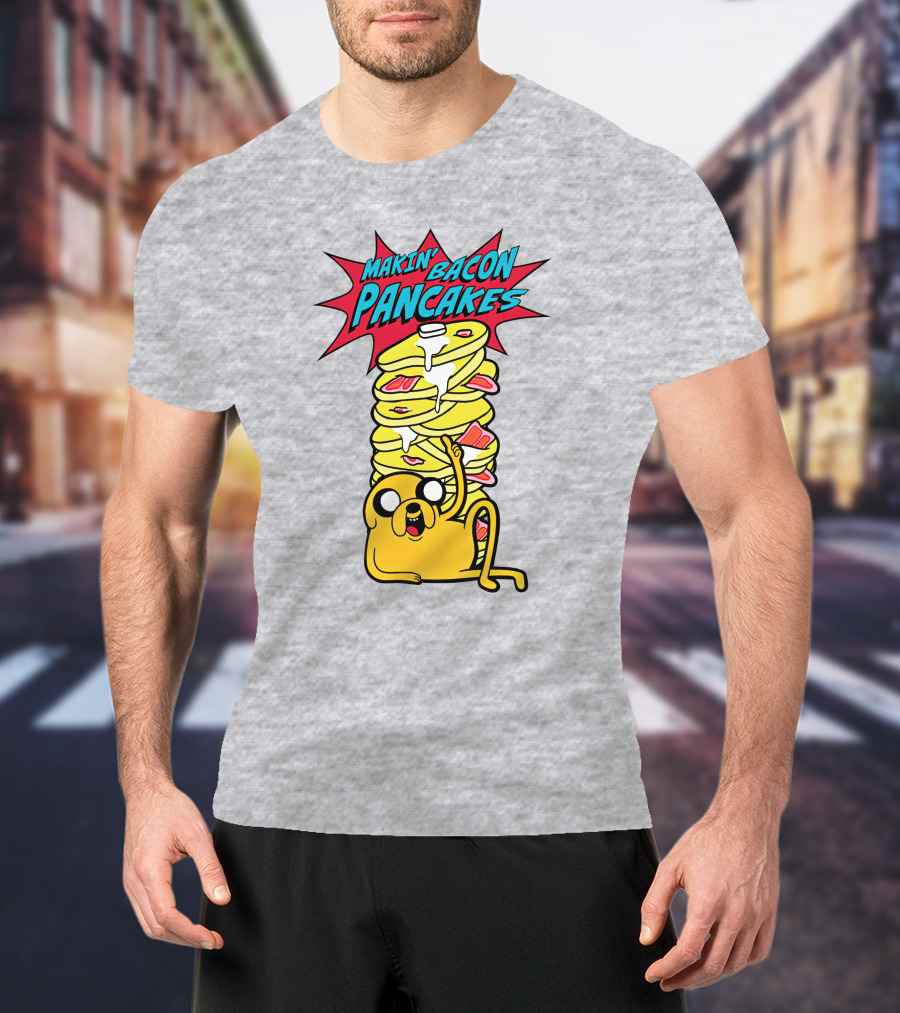 Makin' Bacon Pancakes Stack With Jake The Dog T-Shirt