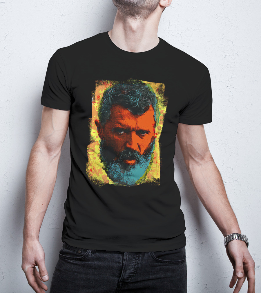 Ian Wright Roy Keane Vibrant Portrait In Colour T-Shirt