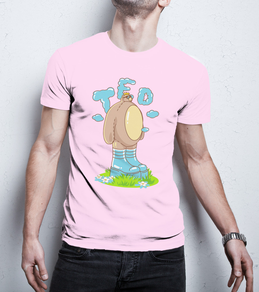 Eret Merch Ted Character With Crown And Boots Standing On Grass T-Shirt