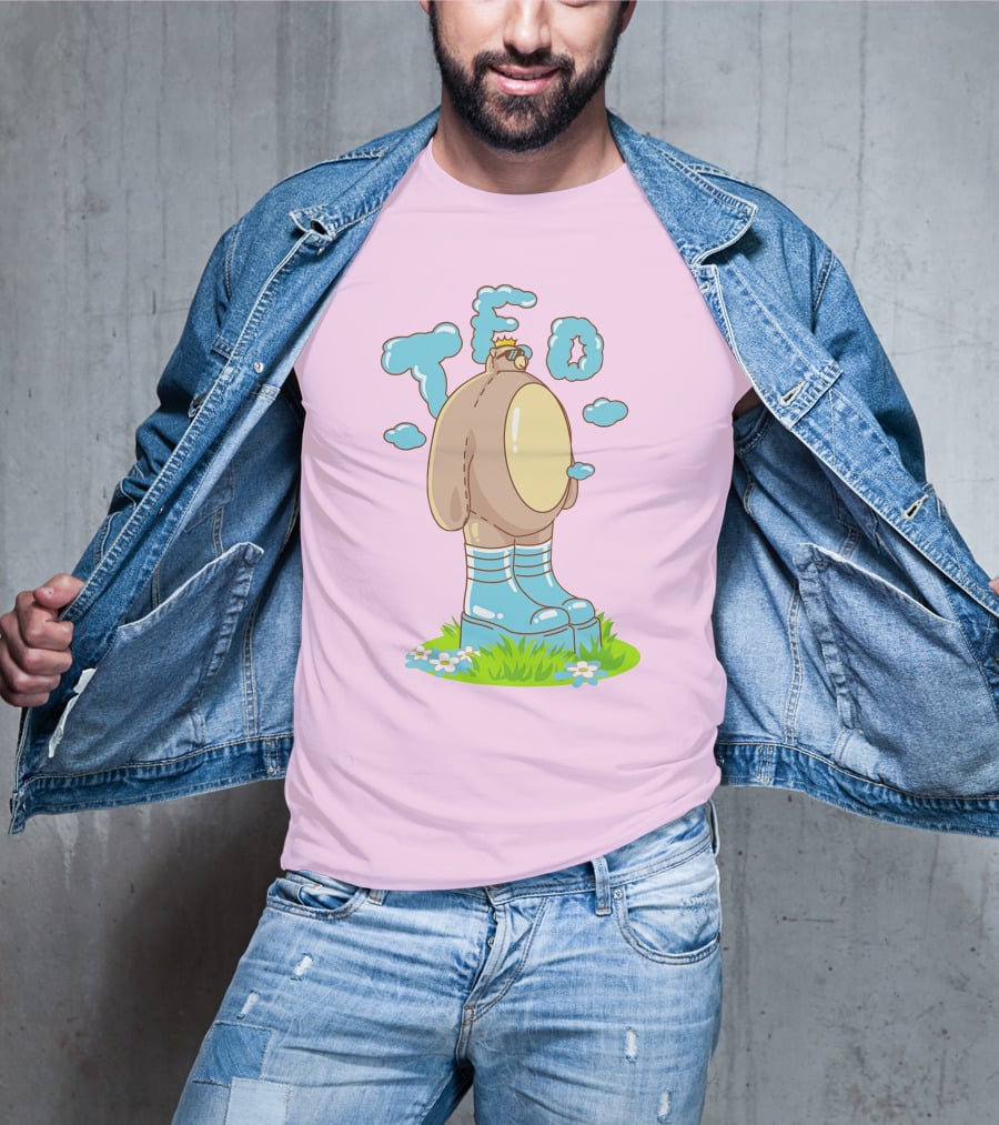 Eret Merch Ted Character With Crown And Boots Standing On Grass T-Shirt