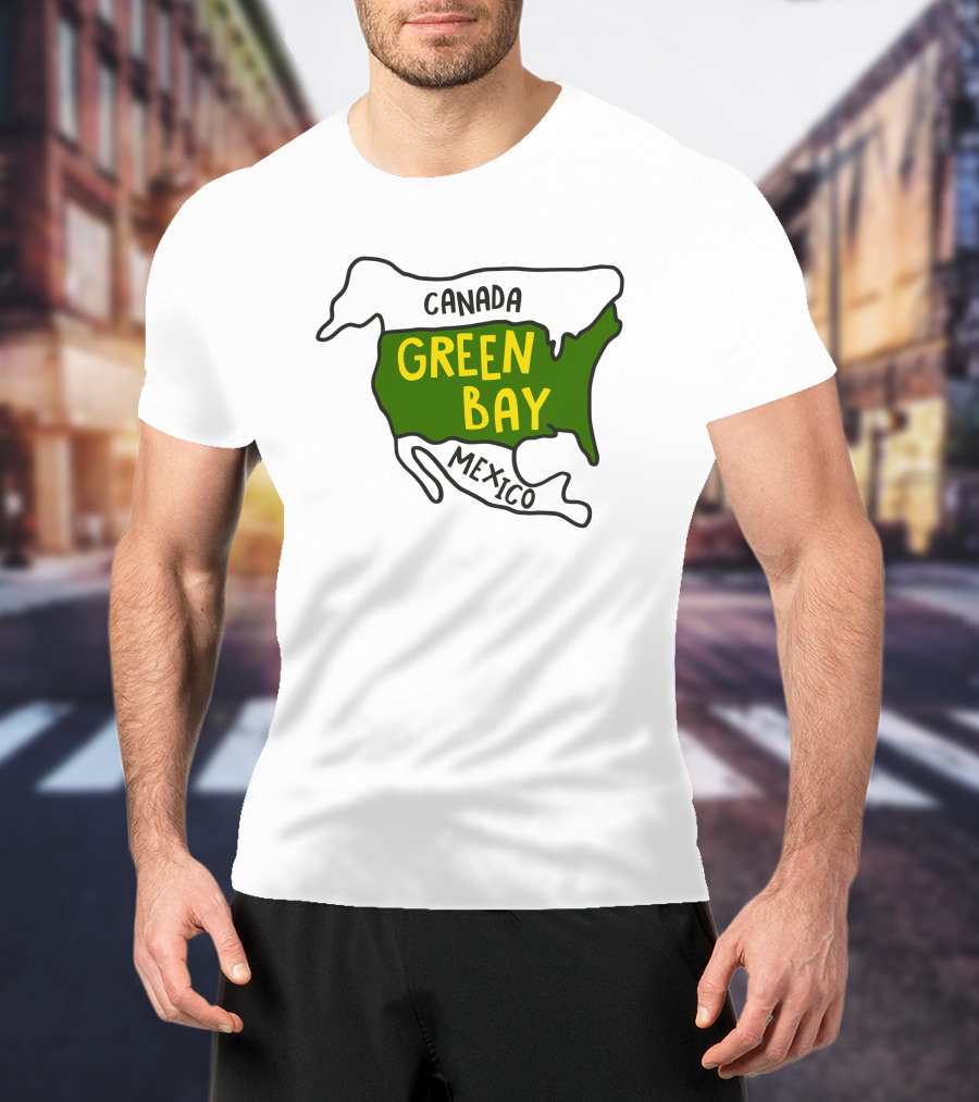 Green Bay Canada Mexico Map T-Shirt