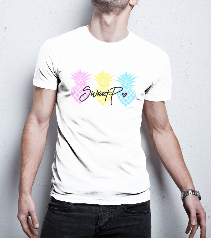 Sweet P Merchlabs Pineapple Trio Pastel Colors T-Shirt