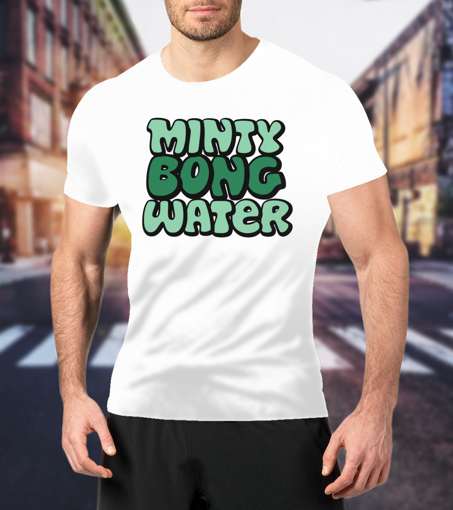 Minty Bong Water Shop Merch Mint Green Typography T-Shirt