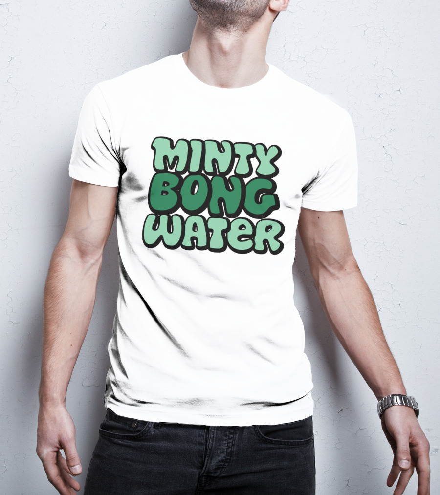 Minty Bong Water Shop Merch Mint Green Typography T-Shirt