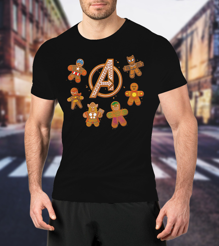Avengers Gingerbread Cookies Holiday Themed Characters With Iconic A T-Shirt